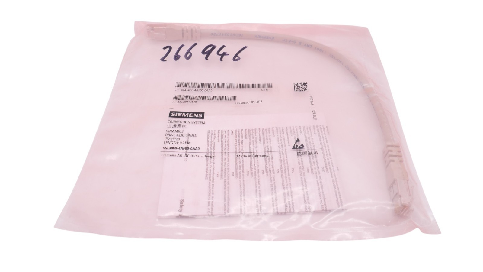 5 Stück Siemens 6SL3060-4AF00-0A00 SINAMICS DRIVE-CLiQ Leitung IP20 0,21m – Bild 6