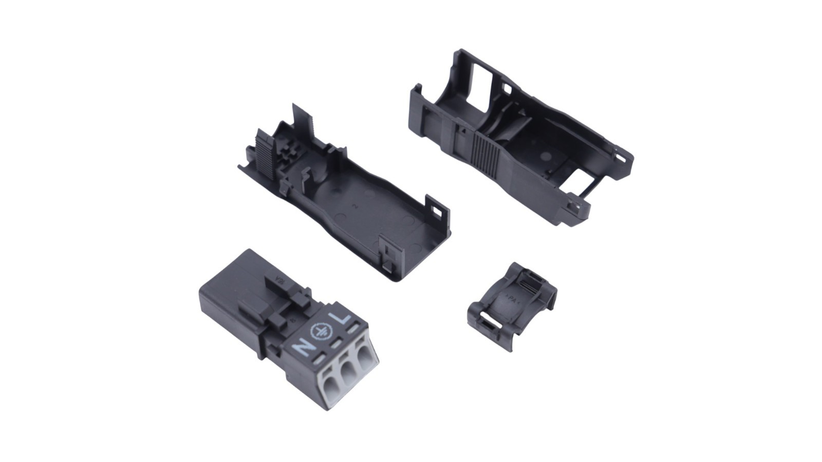 6 Stück Wago 890-113 Stecker mit Zugentlastungsgehäuse 3-polig 1,5mm² schwarz – Bild 2